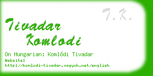 tivadar komlodi business card